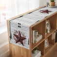 thumbnail image 6 of Table Runners 60 Inches Long Dress Scarves, Texas Star Retro Farmhouse Kitchen/Dining Table Runner, Small Coffee Tablerunners, Vintage Red Wooden Berry 13x60 Inch, 6 of 9
