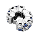thumbnail image 2 of 925 Sterling Silver Blue&Clear Cubic Zirconia Clip Charm for Bracelet Charms Bangle Pendant Jewelry, 2 of 4
