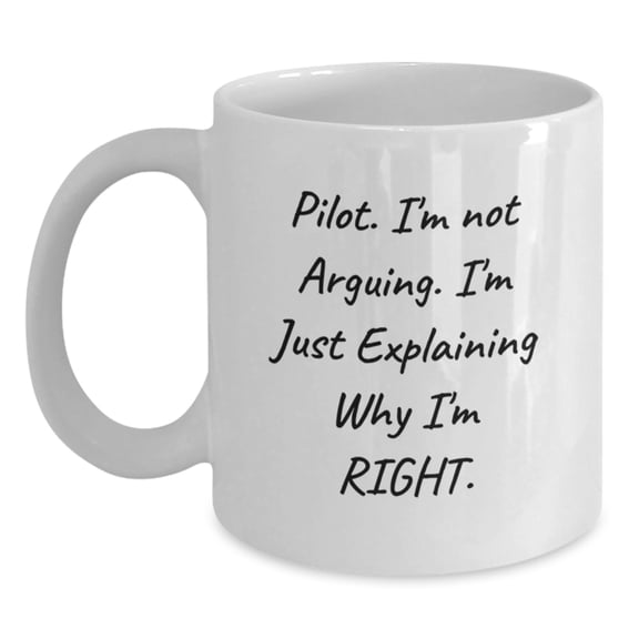 Pilot White Coffee Mugs Funny Valentine's Gifts from Friends for Husband Pilot