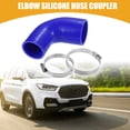 thumbnail image 2 of Unique Bargains 51mm 2" ID 63mm 2.48" ID Universal 90 Degree Elbow Silicone Hose Coupler Blue, 2 of 6