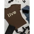 thumbnail image 3 of Live Life Daisy Lettering T-Shirt Women -Image by Shutterstock, Female Medium, 3 of 4