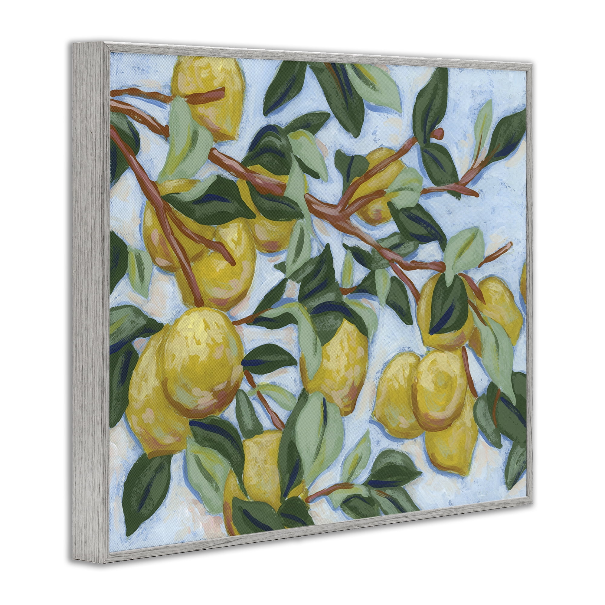 Stupell Industries Sunshine Citrus Tree Gray Framed Giclee Art, design by June Erica Vess