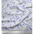 thumbnail image 1 of Soimoi Purple Satin Silk Fabric Leaves & Tulip Floral Print Sewing Fabric Yard 42 Inch Wide, 1 of 3