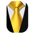 thumbnail image 3 of Scott Allan Collection Solid Yellow Tie for Men | Standard Size 3" Yellow Necktie for Adults, 3 of 10