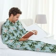 thumbnail image 6 of Daiia Flamingos And Palms for Men's Long-Sleeved Pajama Set – Soft & Comfortable Sleepwear Button-Up Pajamas Cozy Lounge Wear-Small, 6 of 7