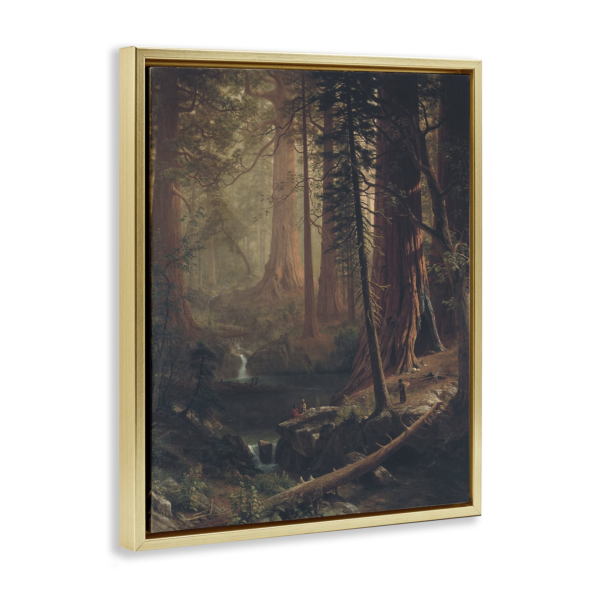 Stupell Industries Classic Trees of California Landscape & Nature Painting Gold Floater Framed Canvas Art Print Wall Art, 17 x 21