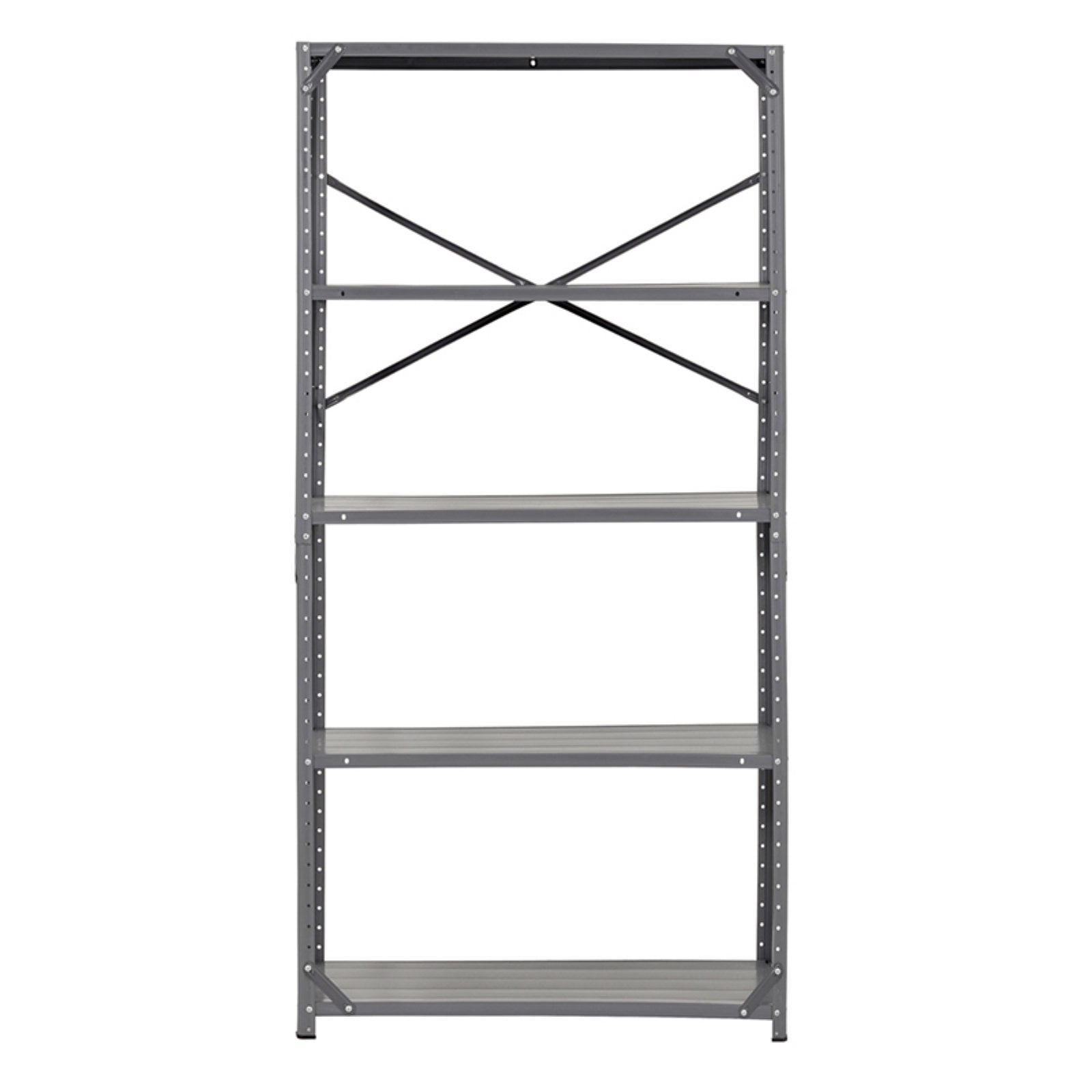 Edsal 36"W x 16"D x 72"H 5Shelf Steel Shelving, Grey