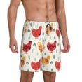 thumbnail image 2 of Yiaed Colorful Flower Chickens for Men's Soft Sleep Pajama Short Lounging Pajama Shorts-X-Large, 2 of 6