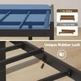thumbnail image 5 of HOOBRO Full Size Industrial Metal Platform Bed with LED Lights, Charcoal Black, 5 of 9