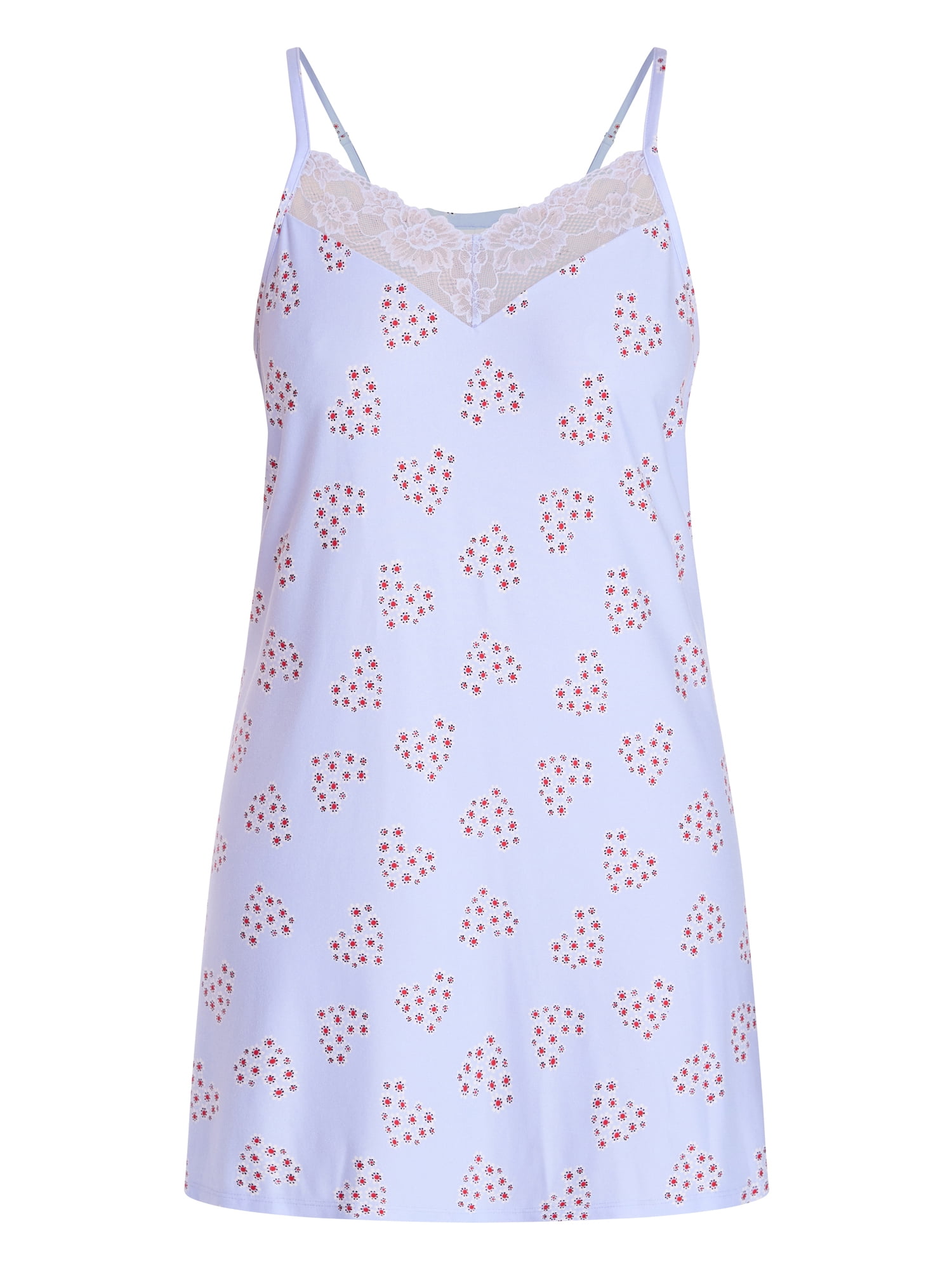 Joyspun Women’s Dreamy Soft Collection Lace Front Knit Chemise, Sizes XS to 3X