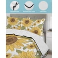 thumbnail image 3 of Twin XL Quilt Bedding Set, Country Sunflowers Reversible Summer Quilt 3 Pieces, Vintage Leaves Floral Rustic Botanical Lightweight Bedspreads Coverlets with 2 Pillow Shams for All Seasons, 3 of 5
