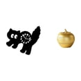 thumbnail image 1 of Reloj de pared silencioso con forma de gato, escultura decorativa de frutas, figura de resina, material acrílico resistente, ideal para la sala de est, 1 of 8