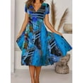 thumbnail image 3 of Vestido De Manga Corta Con Cuello En V, Vestido Informal Bohemio Para Verano Y Primavera, Ropa De Mujer, 3 of 4