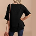 thumbnail image 4 of Giftesty Womens Tops Plus Size Women's Fashion Solid V-Neck Short Sleeved Casual T-Shirt Tops Blouses, 4 of 8