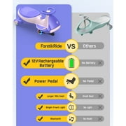 FanttikRide N7 Pro Electric Wiggle Car, Rechargeable Battery, 2-Speed, Anti-Rollover, Flashing Wheels, Bluetooth, Kids Car for Ages 3+, 150 lbs, Pink
