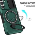 thumbnail image 4 of TECH CIRCLE Dual-Layer Rugged Case for Galaxy S26+, Built-in Slide Camera Cover/Kickstand, Compatible with MagSafe Wireless Charging, Shockproof Protective Hard Shell Phone Cover, Darkgreen, 4 of 10
