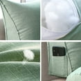 thumbnail image 2 of Bedside Cushion Adjustable Velvet Triangular Back Wedge Cushion Soft Support Pillow, 17.7 x 17.7 x 7.9 Inch, 2 of 4