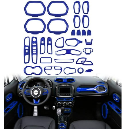 Opall ABS Auto Interior Parts Decoration 31 Pcs/Kits for Jeep Renegade 2015-2018