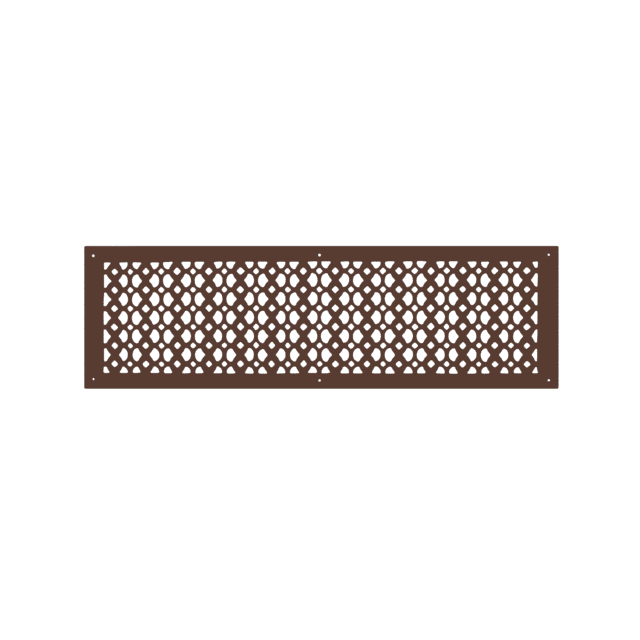 Grille à Retour d'Air 8′′ x 30′′ avec Plaque avant 10′′ x 32′′ – Couvercle d'Évent CVC Décoratif Motif Tudor Champignon, Aluminium Coulé, Enduit de Poudre, Repeintable pour Mur Plafond Plancher (VR100)