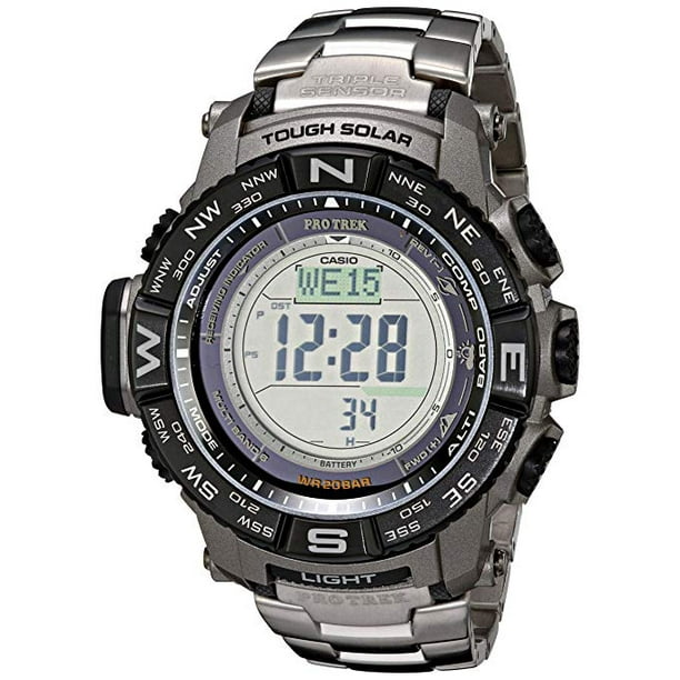 werper Voorschrift indruk Casio Men's PRO TREK Atomic Solar Triple Sensor Watch, Titanium Band -  Walmart.com