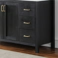 thumbnail image 2 of Hadiya 60" Single Bathroom Vanity Set in Black Oak with Aosta White Composite Stone Countertop with Mirror, 2 of 8