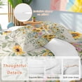 thumbnail image 2 of Queen 4 Piece Bedding Set Farmhouse Colorful Flower Sunflower Leaves Soft Breathable Duvet Cover and Pillowcase,Vintage Linen Duvet Cover Set Washable Bed Sheets for Bedroom Dormitory Guest Room, 2 of 9