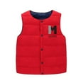 thumbnail image 3 of GYRATEDREAM Toddler Boys Girls Lightweight Down Vest Kids Winter Warm Button Sleeveless Vest Outwear Children Reversible Puffer Jacket Coat for 4-10 Years, 3 of 5