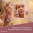 thumbnail image 2 of MIRRORVANA Fogless Shower Mirror for Skincare and Grooming, Anti Fog Shatterproof Design with Strong Suction and 360° Swivel, Women’s Beauty Routine Friendly Bathroom Mirror - 6.3" x 6.3" (Pink), 2 of 7