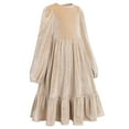 thumbnail image 3 of FYMNSI Little Girl's Velvet Dress Vintage Pageant Fall Winter Party Ruffle Dresses Layered Bohe Long Sleeve Dress, 3 of 6