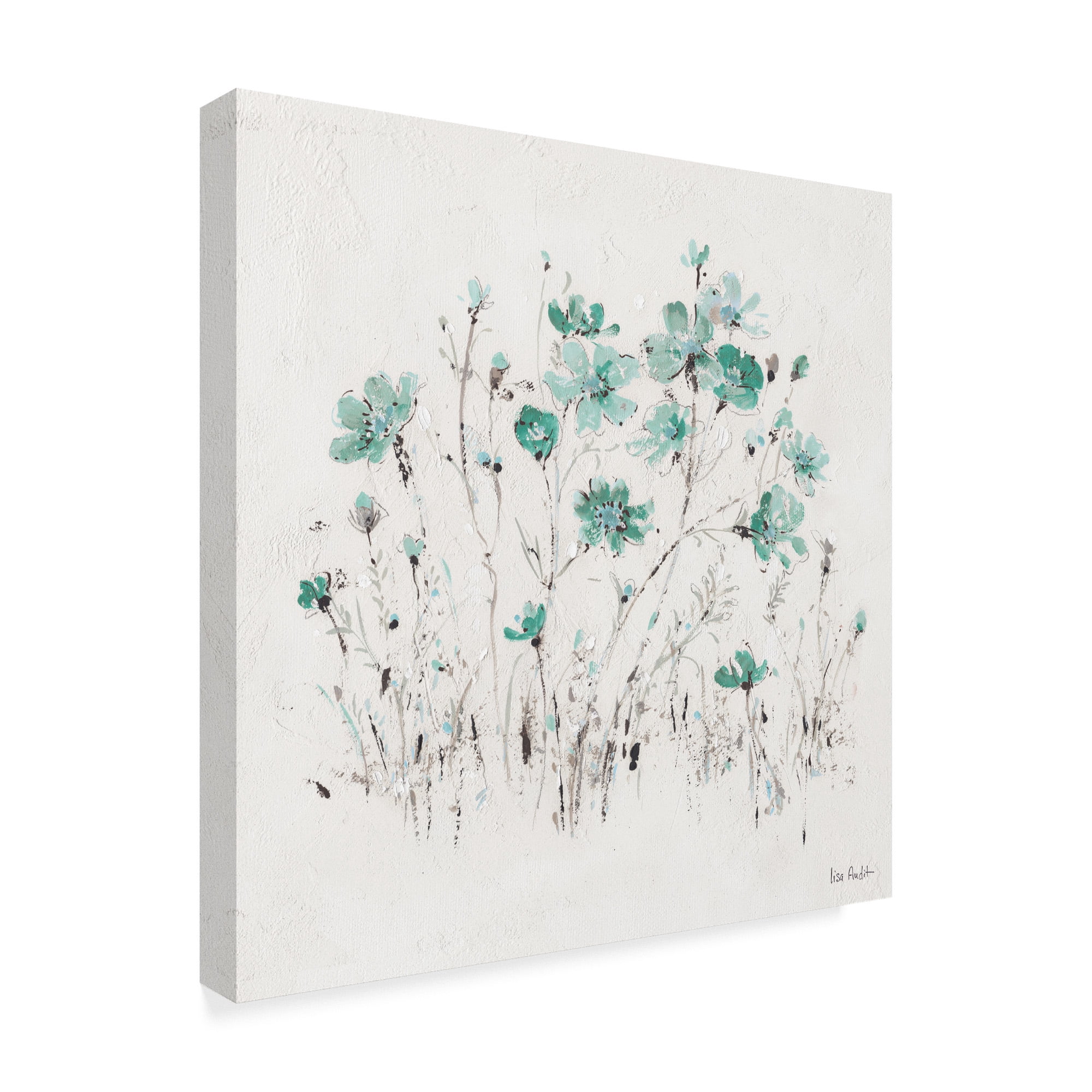 Trademark Fine Art 'Wildflowers II Turquoise' Canvas Art by Lisa Audit