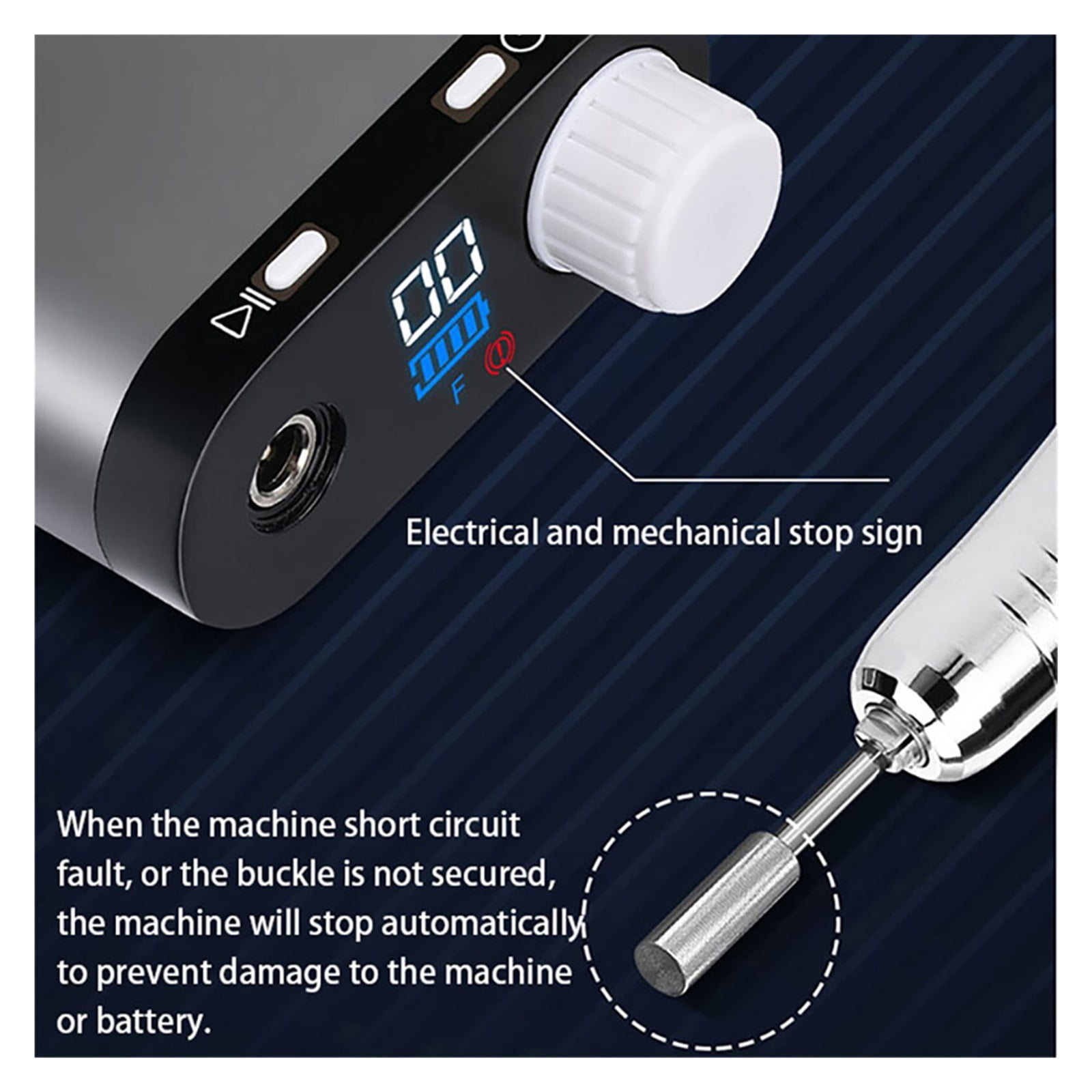 35000RPM Electric Nail Drill, Rechargeable Nail Manicure Machine For Salon, Portable Professional Nail Sander For Polish ,Low Noise