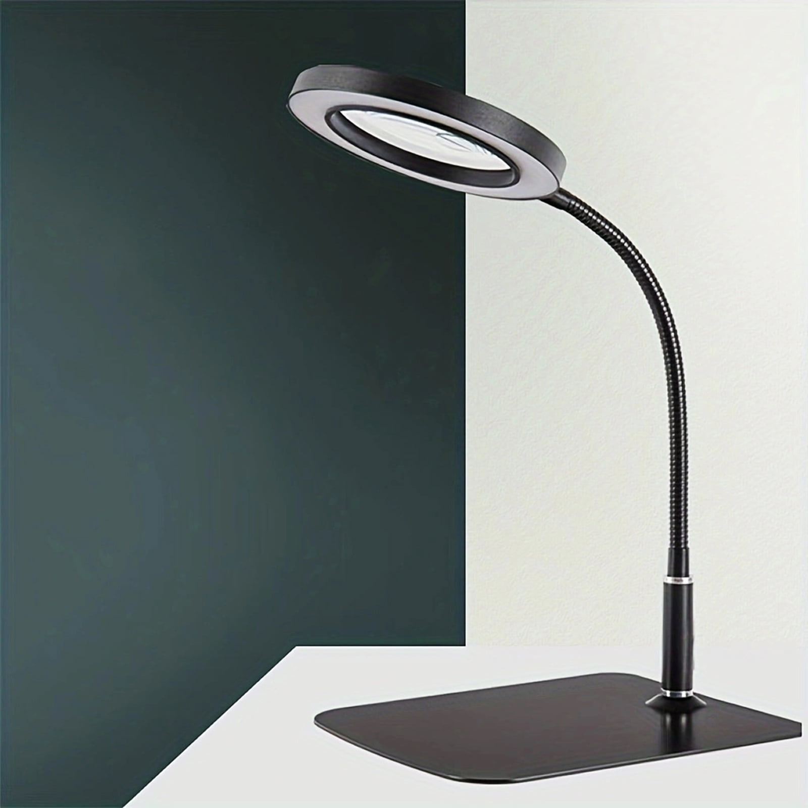 Square Magnifying Glass Square Lens with LED Light & Phone Hold for Elderly Perfect for Reading, Embroidery & Repair