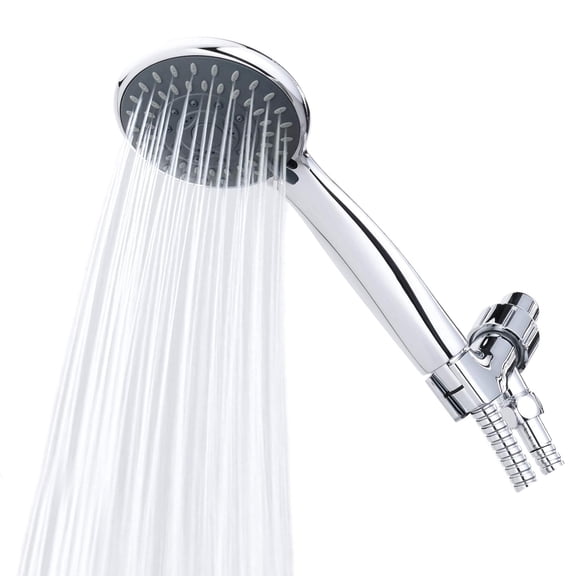 High Pressure Handheld Shower Head Briout 5-Settings Powerful Water Spray Shower Head against Low Pressure Water Flow with Stainless Hose and Adjustable Mount