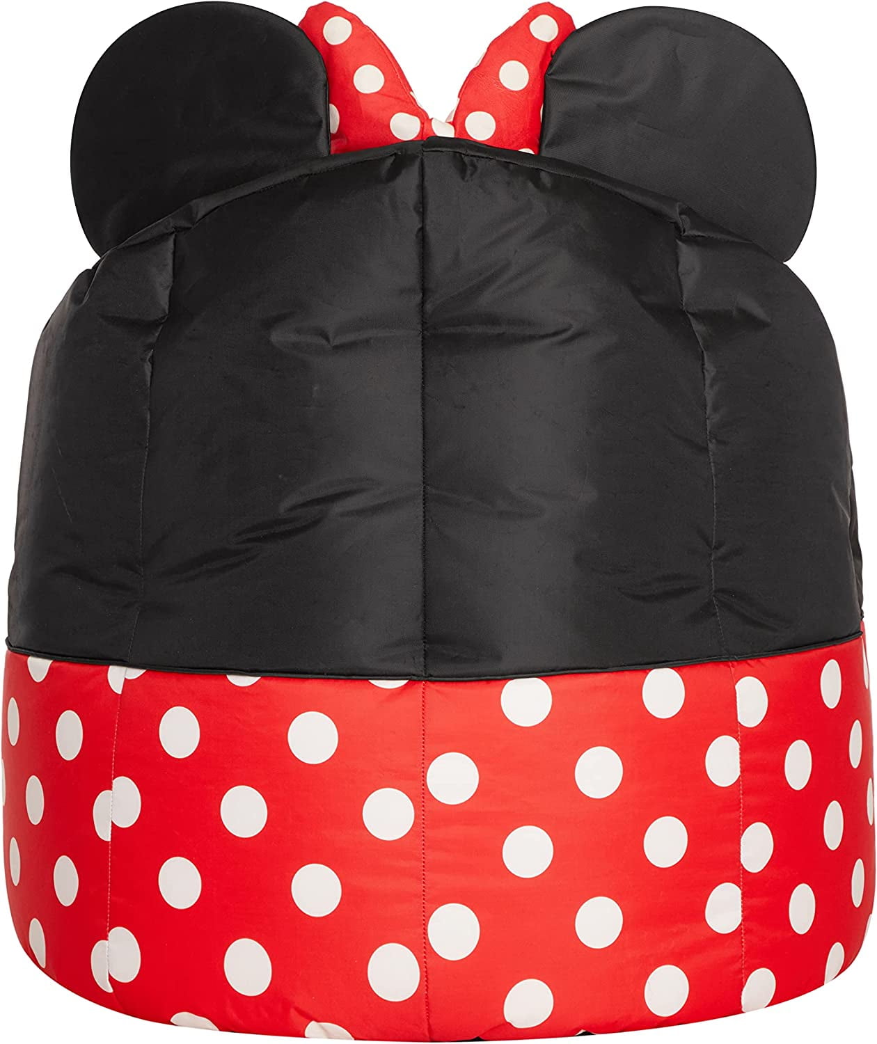 Disney Minnie Mouse Red and Black Nylon Round Bean Bag Chair for Kids