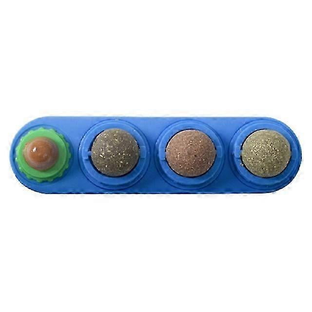 Catnip Wall Ball Toys for Cats Snack Edible Balls Refillable Dental Treats Care Teeth Edible Licking Toys Mint Wall Cat Treats