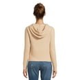thumbnail image 2 of No Boundaries Ribbed Sweater Soft fabric, Sweater Hoodie (Women's), Sizes 7-16, 2 of 5