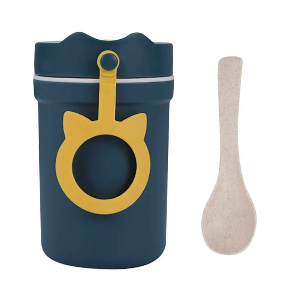 UNLLLL Traveling Cup With Spoon Breakfast Cup Scalding Microwave Sealing Soup Cup Student Hand Water Cup, for Adults or Kids