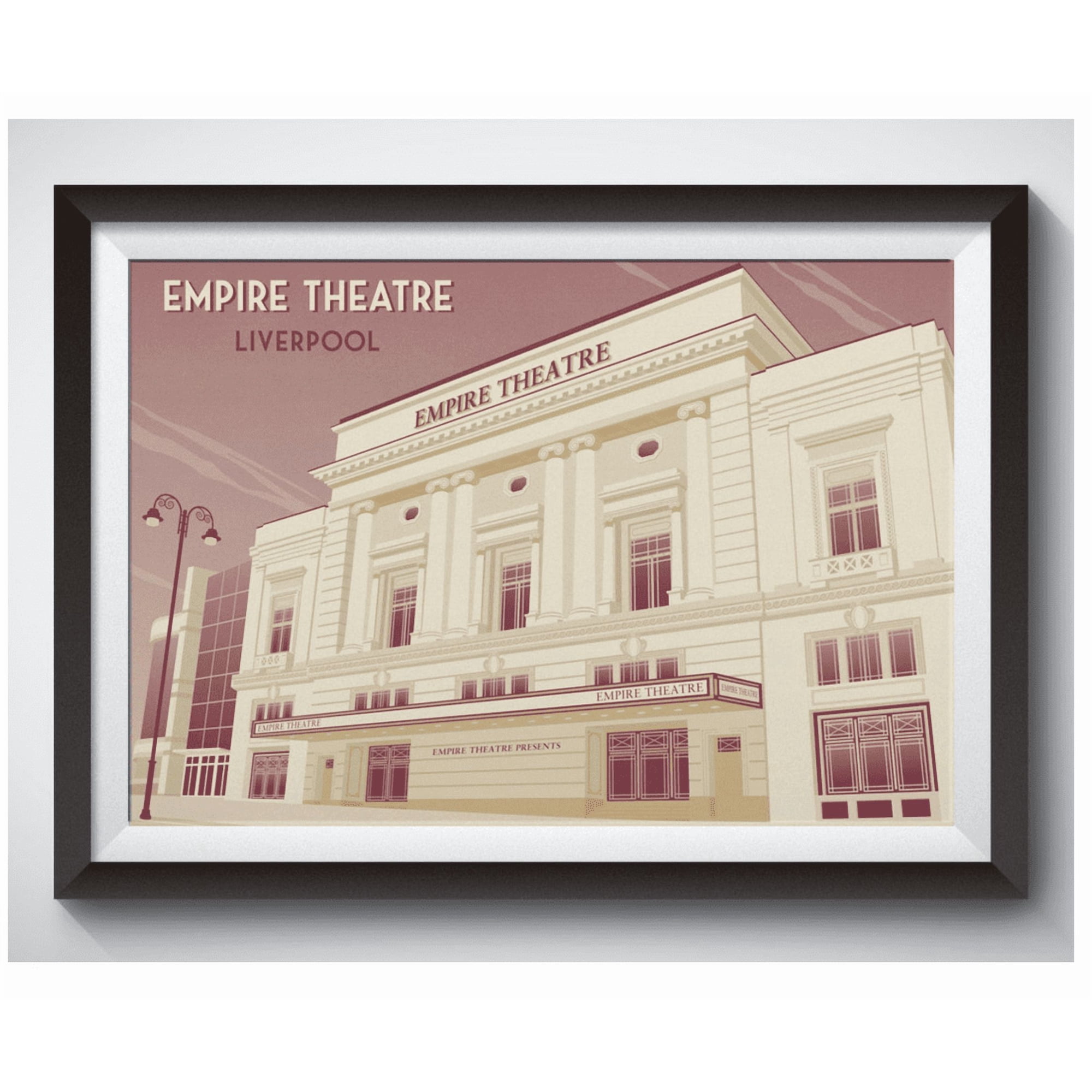 Liverpool Empire Theatre Poster Liverpool Travel Print Architecture Liverpool Fc Beatles Cavern Club Liver Building Art Deco Wall Art
