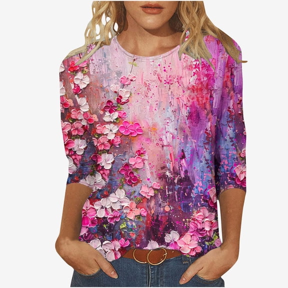 Women Fall Clothes Trendy Tube Tops Fall Crop Graphic 3/4 Sleeve Shirts Vintage Oversized Sweatshirts Graphic