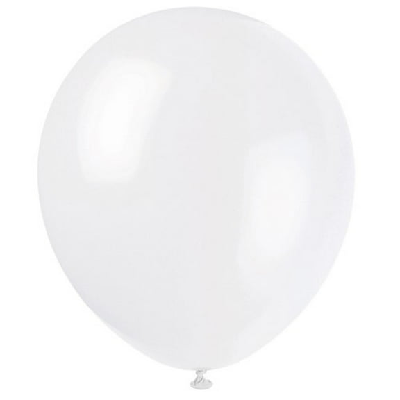 Latex Balloons, 12 in, White, 10ct (Pack of 12)