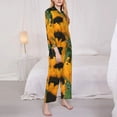 thumbnail image 3 of Honeii Sunflowers 7 print Women's Pajama Sets Long Sleeve Button Down Sleepwear Nightwear Soft Pjs Lounge Sets-Medium, 3 of 7