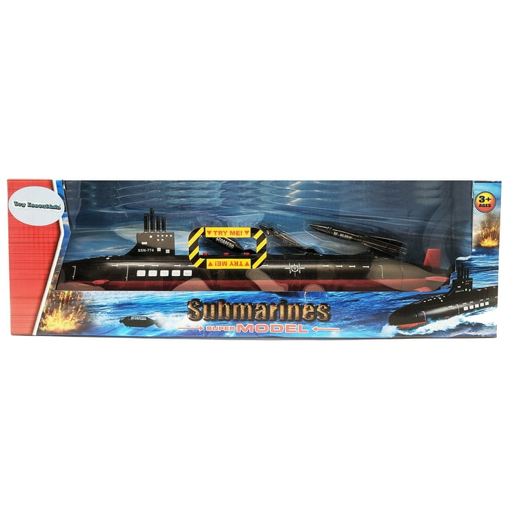 16.5 Inch Toy Black Submarine with Sound Effects and Torpedo