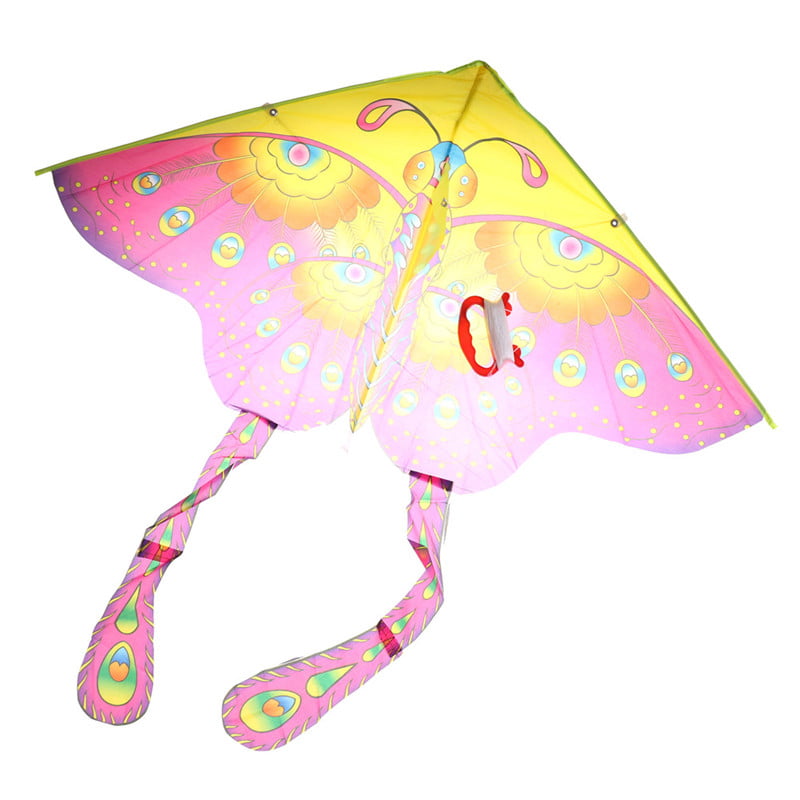 90*55cmRainbow Butterfly Kite Outdoor Foldable Kid Kite With 50M Control Line _A 