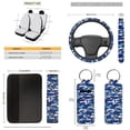 thumbnail image 5 of Yuyamidu Shark Car Seat Covers Full Set Steering Wheel Accessories Blue Camo Seat Belt Cover Auto Rear View Mirror Cover Trash Bin Car Coasters Keychain Chapstick Holder, 5 of 7