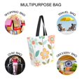 thumbnail image 7 of FORMRS Womens Canvas Tote Bag with Zipper Inner Pocket Shoulder Handbag, Orange Retro Flower, 7 of 7