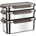 thumbnail image 2 of (Grande Rectangular) Acero Inoxidable Alimentos Sellado Almacenamiento Crisper Caja Con Tapa, 2 of 12