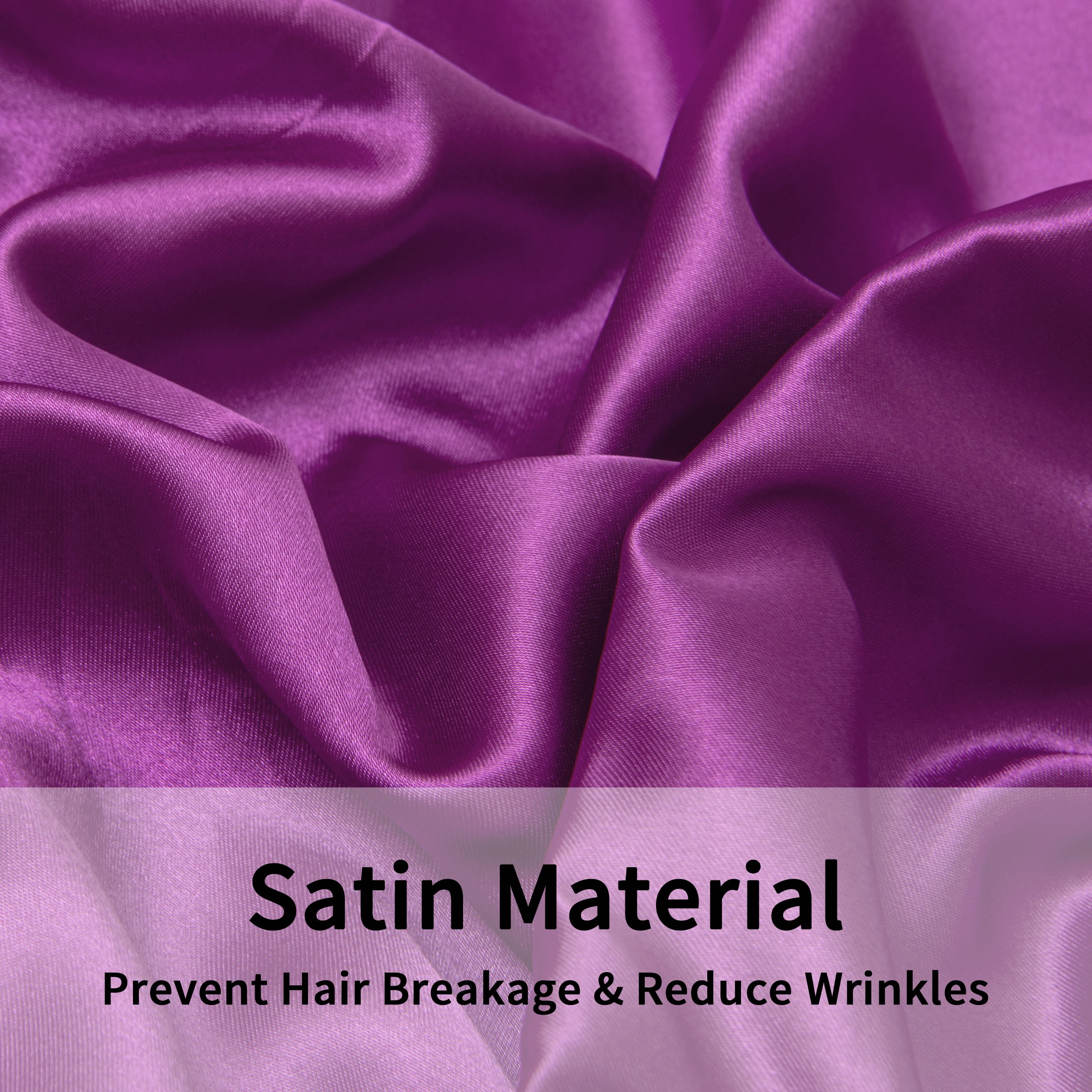 Satin Body Pillowcase for Hair and Skin, Luxurious and Silky Envelope Closure Body Pillow Cover, Purple, 20" x 54", 2 Pack