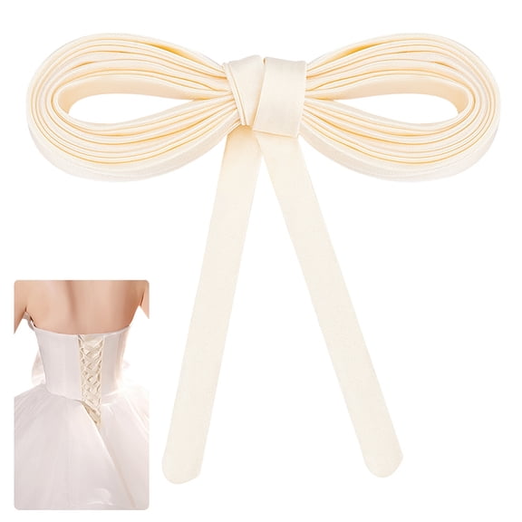 2Pcs 82.28 Inches Women's Tie Back for Wedding Bridal Gown 0.51 Inch Adjustable Lace up Dress Cord Back Lacing Cord Corset Ribbon Replacement