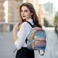 thumbnail image 6 of JIALIOU Mini Backpack Purse for Women Quilted Casual Daypack Small Travel Shoulder Bag, Evening Colorful Clouds, 6 of 7