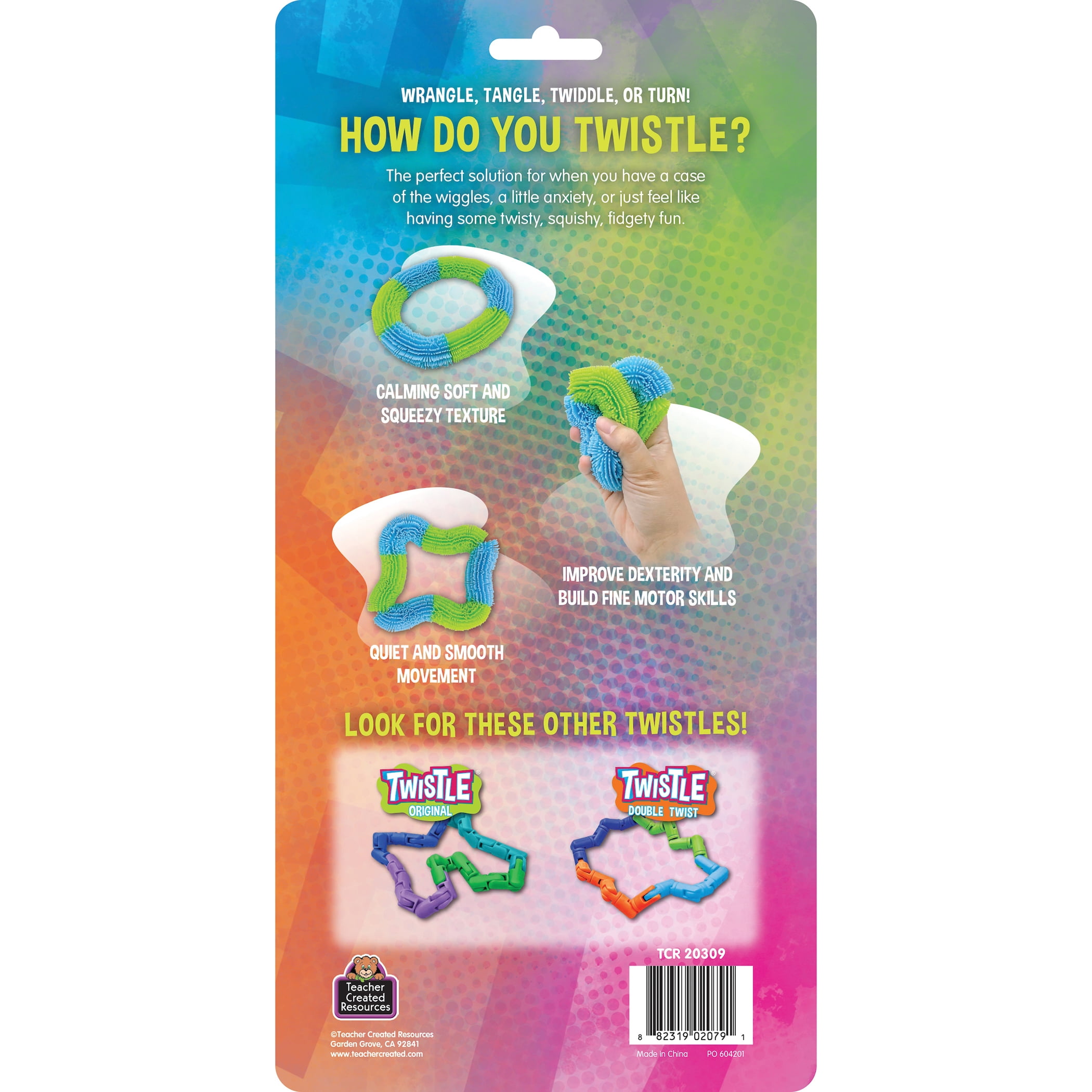 Teacher Created Resources Twistle Squish, Aqua & Lime, Pack of 2